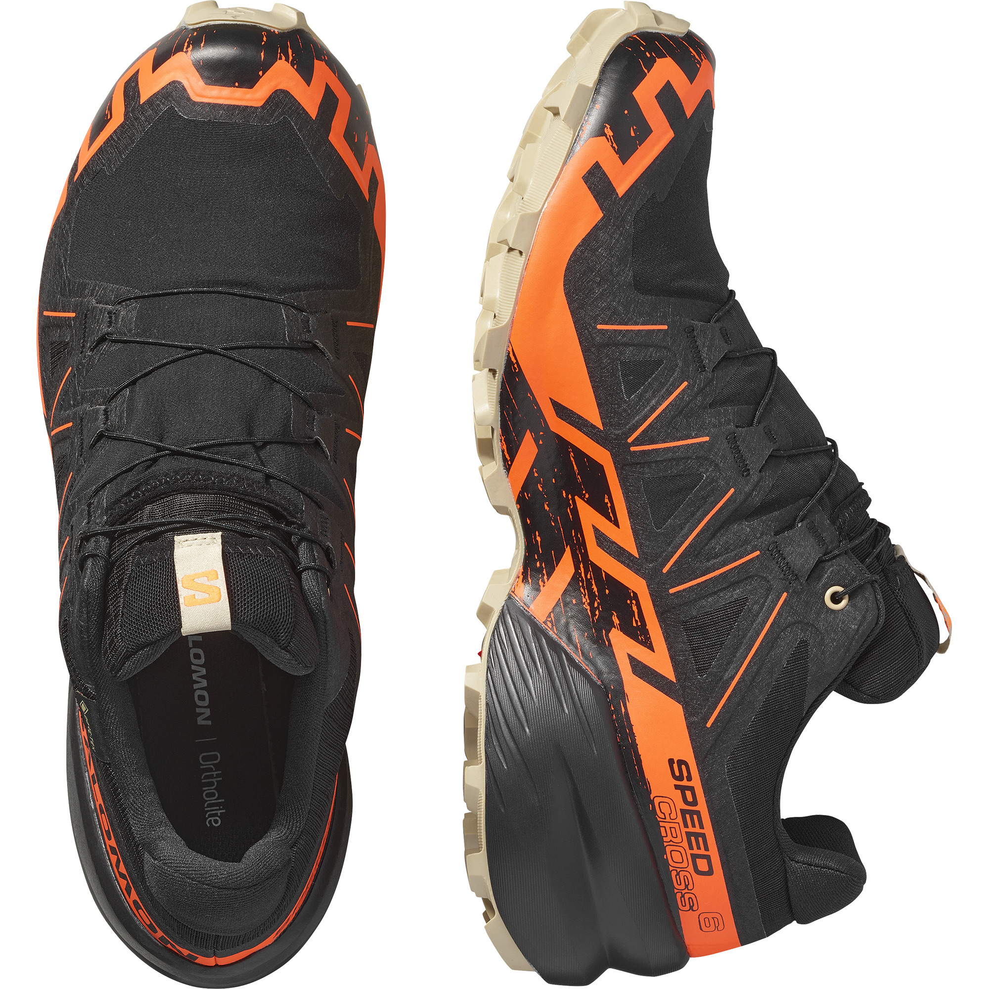 Salomon Speedcross 6 GTX - MEN black/shocking orange/white pepper
