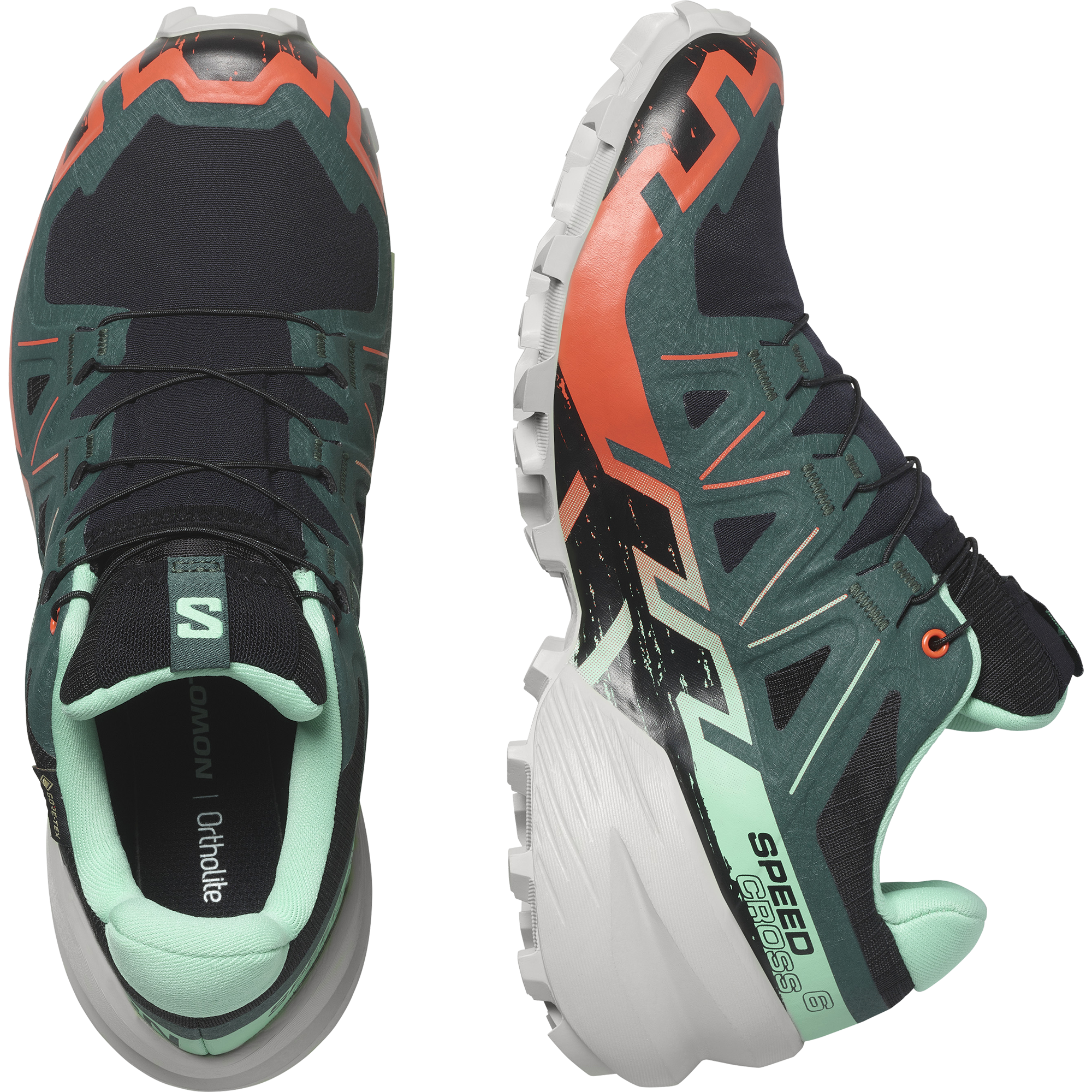 Salomon Speedcross 6 GTX Women -  black/electric green/cherry tomato 