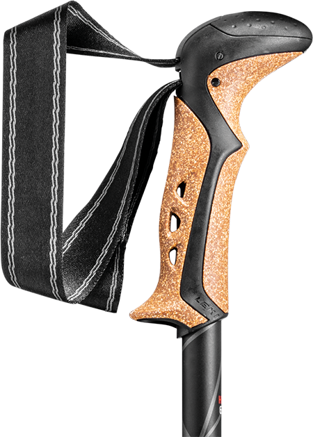Leki Treckingstock - Khumbu  - 110-145 cm - dark anthracite/white/bright red